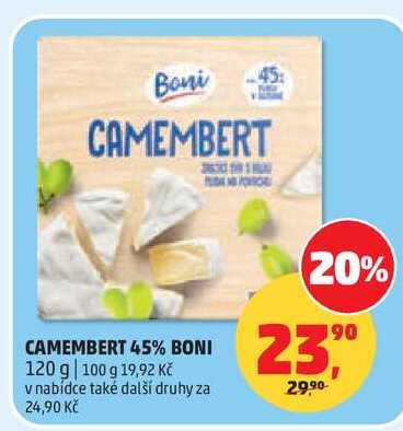 CAMEMBERT 45% BONI, 120 g