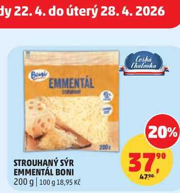 STROUHANÝ SÝR EMMENTÁL BONI, 200 g