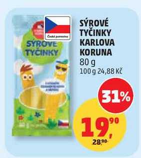 SÝROVÉ TYČINKY KARLOVA KORUNA, 80 g 