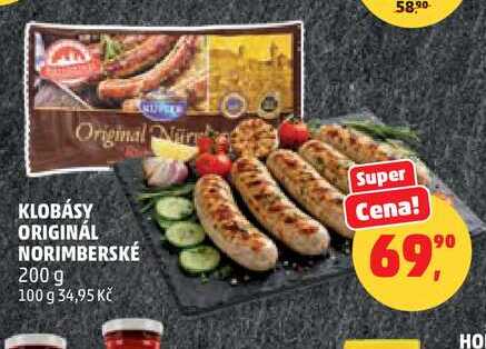 KLOBÁSY ORIGINÁL NORIMBERSKÉ, 200 g 