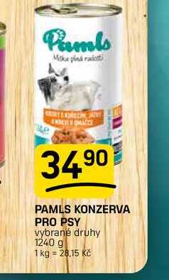 PAMLS KONZERVA PRO PSY vybrané druhy 1240 g 