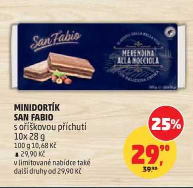 MINIDORTÍK SAN FABIO s oříškovou příchutí, 10x 28 g
