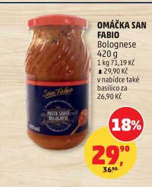 OMÁČKA SAN FABIO Bolognese, 420 g