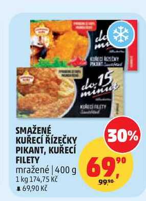 SMAŽENÉ KUŘECÍ ŘÍZEČKY PIKANT, 400 g 