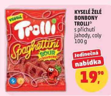 KYSELÉ ŽELÉ BONBONY TROLLI, 100 g 