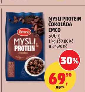 MYSLI PROTEIN ČOKOLÁDA EMCO, 500 g 
