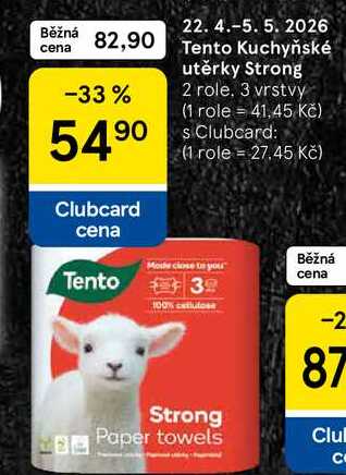 Tento kuchyňské utěrky Strong, 2 role. 3 vrstvy 