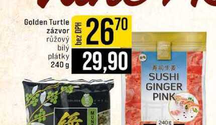Golden Turtle zázvor růžový bily plátky 240 g 