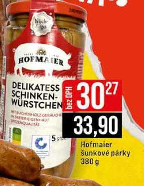 Hofmaier šunkové párky 380 g 