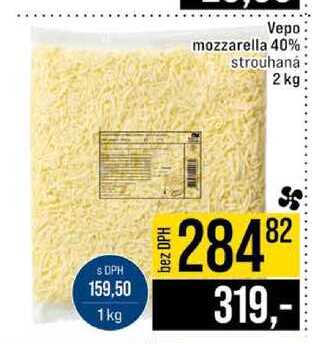 Vepo mozzarella 40% strouhaná 2 kg