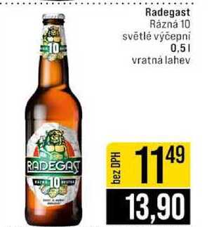 Radegast Rázná 10 světlé výčepni 0,5l