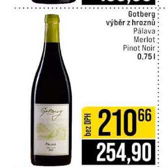 Gotberg výběr z hroznů Pálava Merlot Pinot Noir 0,75l