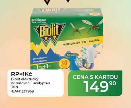 RP=1Kč Biolit elektrický odpařovač Eucalyptus 30N  