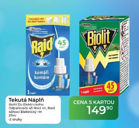 Tekutá Náplň Biolit Do Elektrického Odpařovače 45 Noci <H, Raid 45Nocí Elektrický <H 27ml  