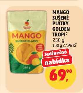 MANGO SUŠENÉ PLÁTKY GOLDEN TROPI, 250 g