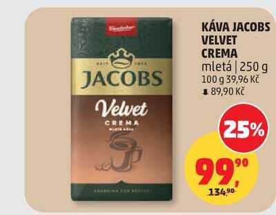 KÁVA JACOBS VELVET CREMA mletá, 250 g 