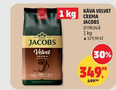 KÁVA VELVET CREMA JACOBS zrnková, 1 kg 