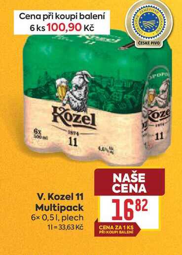 V. Kozel 11 Multipack 6x 0,51, plech 