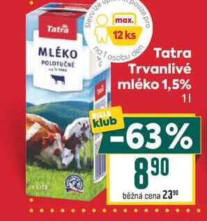 Tatra Trvanlivé mléko 1,5% 1l 