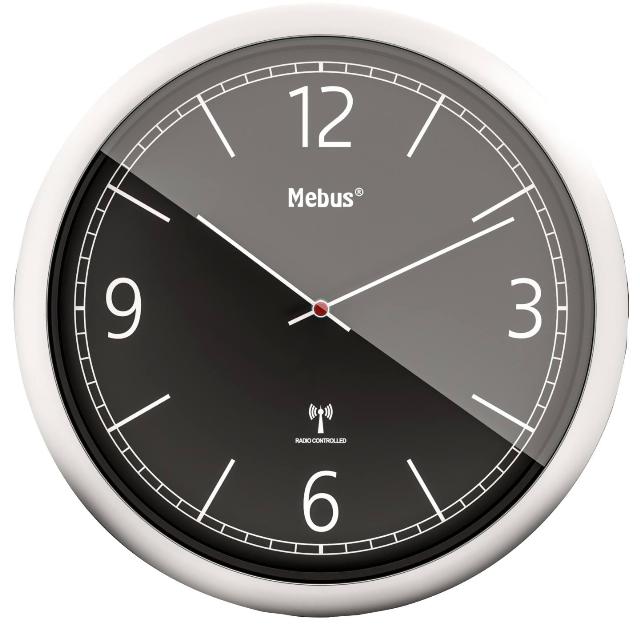 MEBUS Nástěnné hodiny s teploměrem a vlhkoměrem