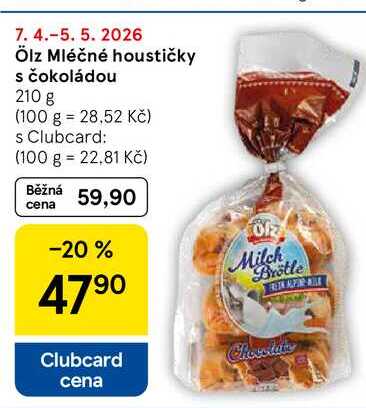 Ölz Mléčné houstičky s čokoládou, 210 g  