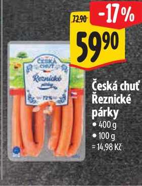 Česká chuť Řeznické párky, 400 g