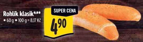 Rohlík klasik, 60 g 