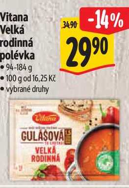 Vitana Velká rodinná polévka, 94-184 g