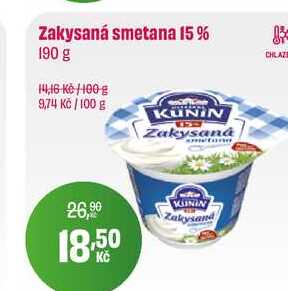 Kunín zakysaná smetana 15% 190g