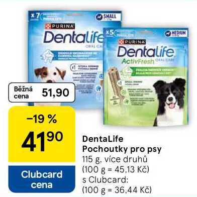 DentaLife Pochoutky pro psy, 115 g, více druhů 