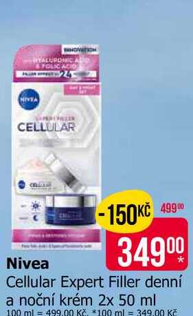 Nivea Cellular Expert Filler denní a noční krém 2x 50 ml 