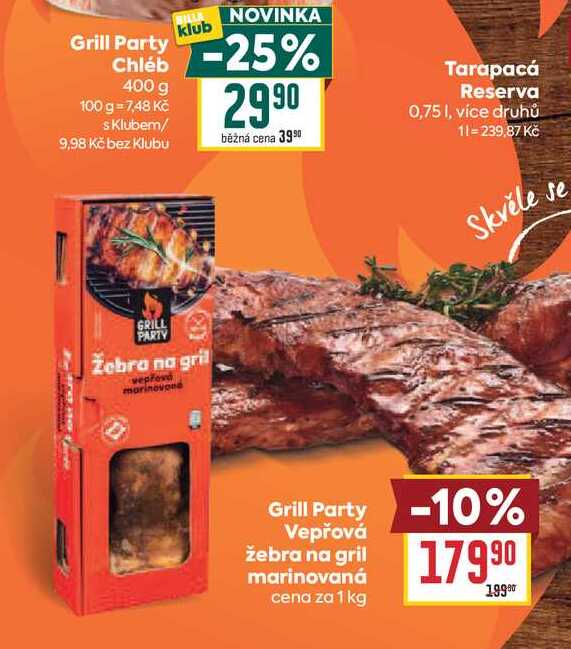 Grill Party Vepřová žebra na gril marinovaná cena za 1 kg 