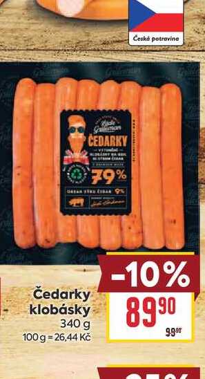Čedarky klobásky 340 g 
