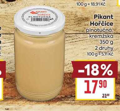 Pikant Hořčice plnotučná, kremžská 350 g 