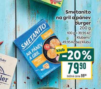 Smetanito na gril a pánev klub burger 200 g