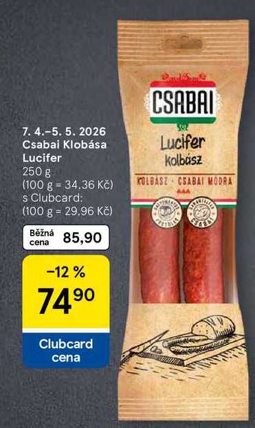 Csabai Klobása Lucifer, 250 g 