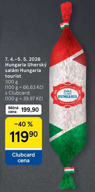 Hungaria Uherský salám Hungaria tourist, 300 g 