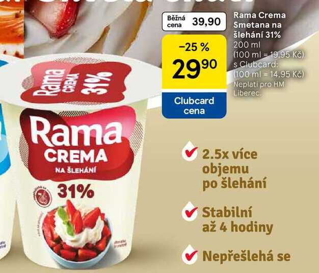Rama Crema Smetana na šlehání 31%, 200 ml  