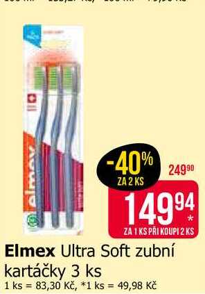 Elmex Ultra Soft zubní kartáčky 3 ks 