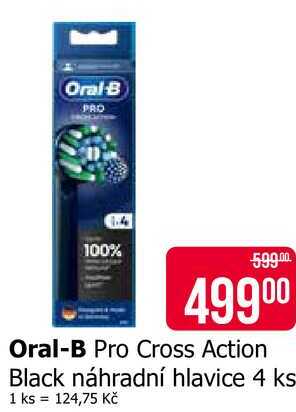 Oral-B Pro Cross Action Black náhradní hlavice 4 ks