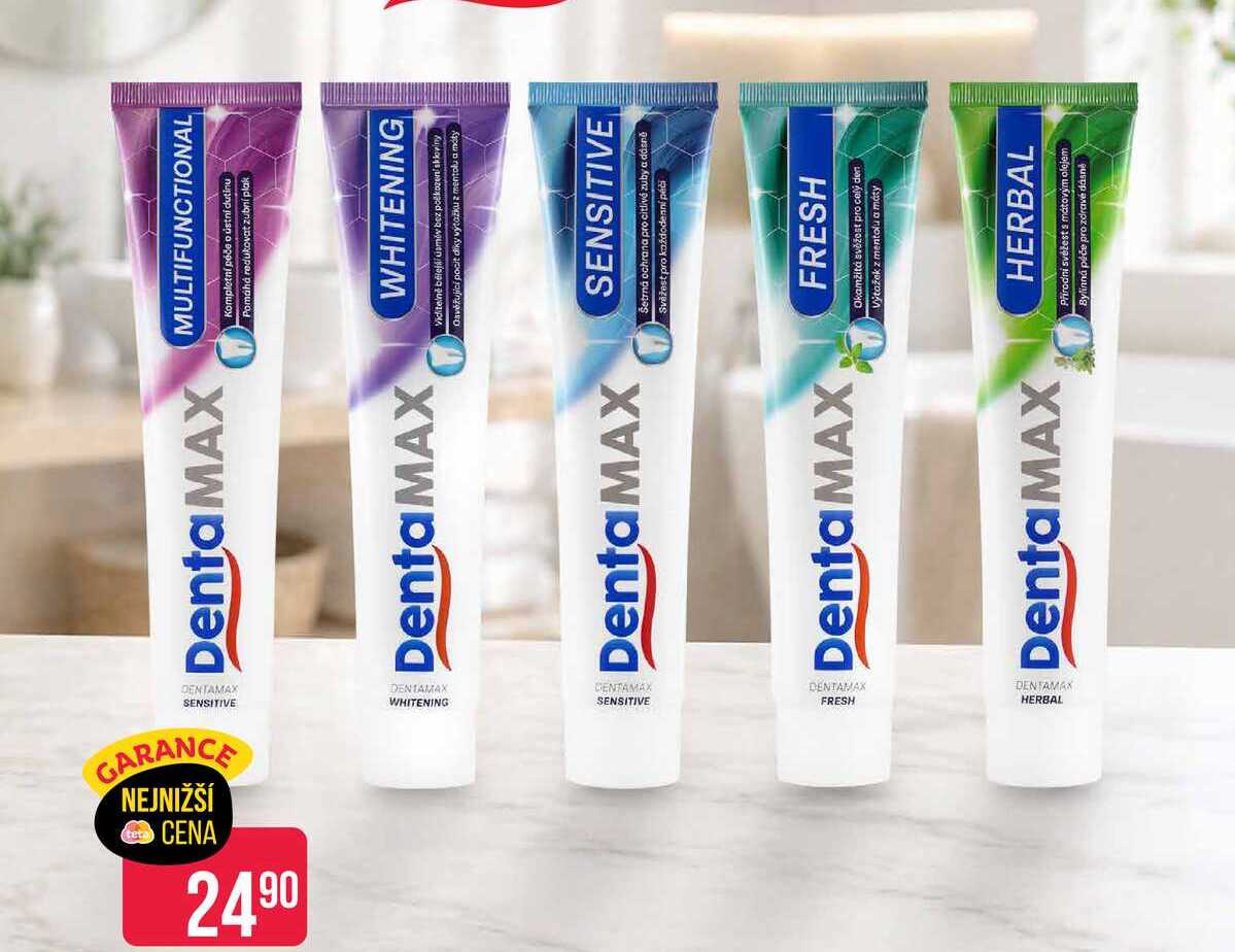 DentaMAX zubní pasta, různé druhy