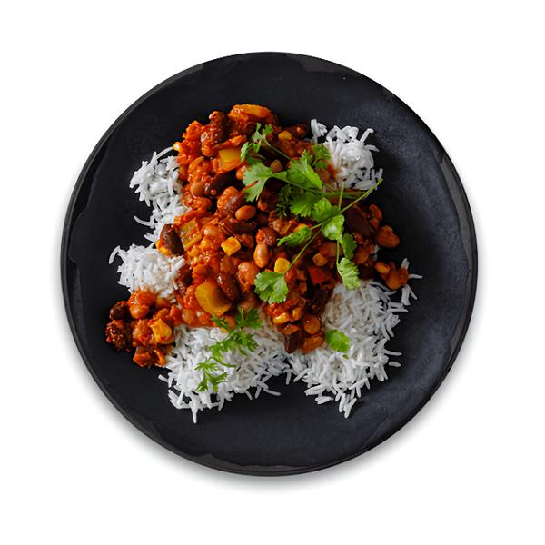 Authentic Mexický fazolový guláš s basmati rýží