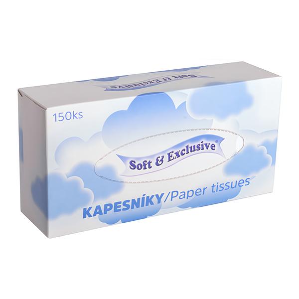 Soft & Exclusive Kapesníky papírové, 2vrstvé, 3x 150 ks