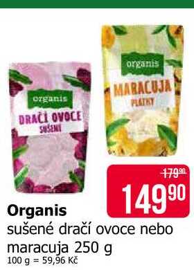 Organis sušené dračí ovoce nebo maracuja 250 g 
