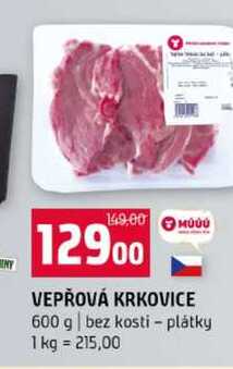 VEPŘOVÁ KRKOVICE bez kosti plátky 600 g 