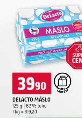 DELACTO MÁSLO 125 g 82% tuku v akci