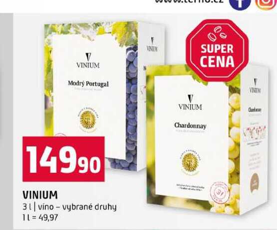 VINIUM 3l víno vybrané druhy 