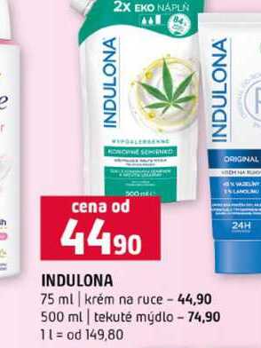 INDULONA 75 ml krém na ruce 500 ml tekuté mýdlo 