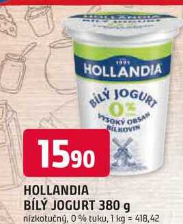 HOLLANDIA JOGURT 380 g nízkotučný bílý, 0% tuku