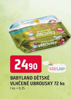 UBROUSKY BABYLAND DĚTSKÉ VLHČENÉ UBROUSKY 72 ks